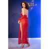Chilirose - Cr 4853 Robe En Dentelle Rouge Avec Gants S/M
